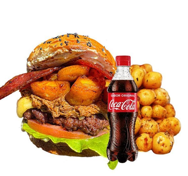 Combo hamburguesa Oiga Mire Vea con papas y bebida | Salchimonster