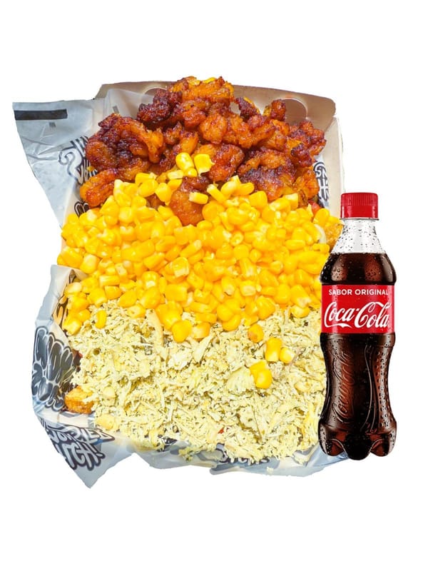Salchipapa Mata Hambre personal con bebida | Salchimonster
