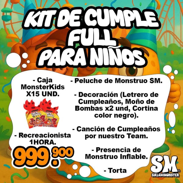 Kit cumpleaños full para 15 niños | Salchimonster