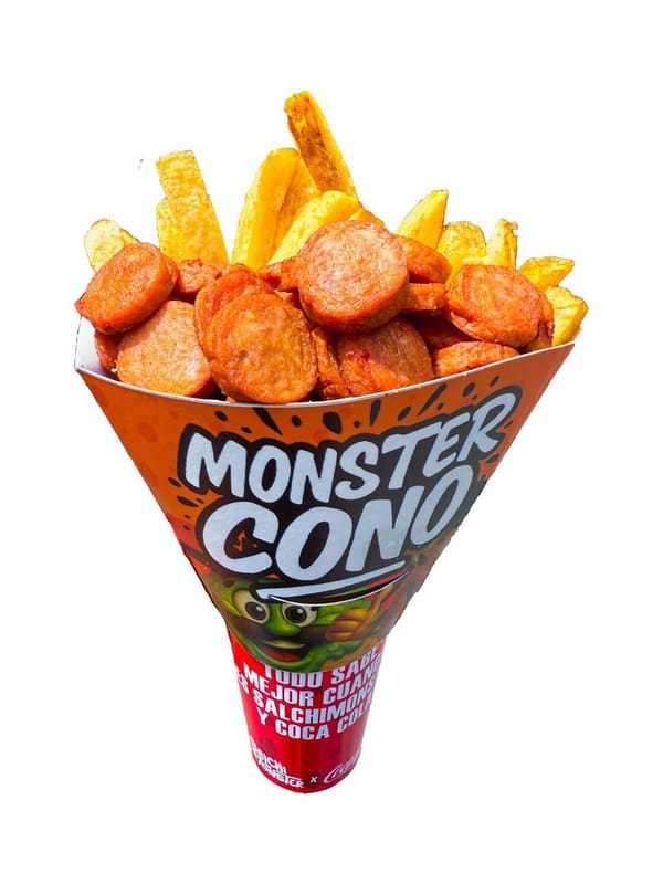 Salchipapa cono Classic con bebida | Salchimonster