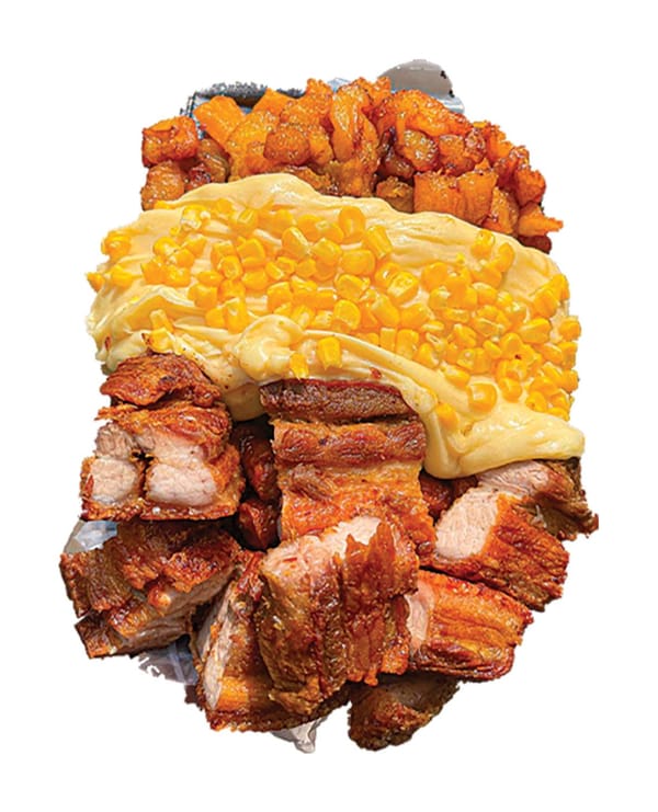 Salchipapa Chicharrón y maduro personal | Salchimonster