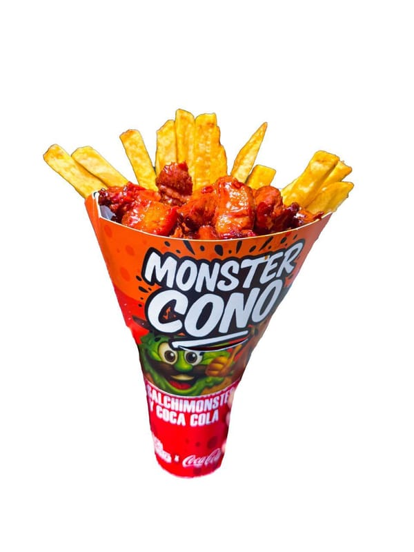 Salchipapa cono Costi con bebida | Salchimonster