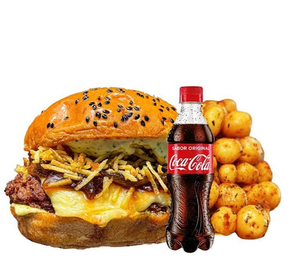 Combo hamburguesa Monster Ghetto con papas y bebida | Salchimonster