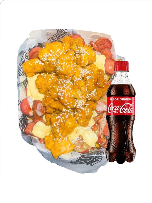 Salchipapa PolliMonster personal con bebida | Salchimonster