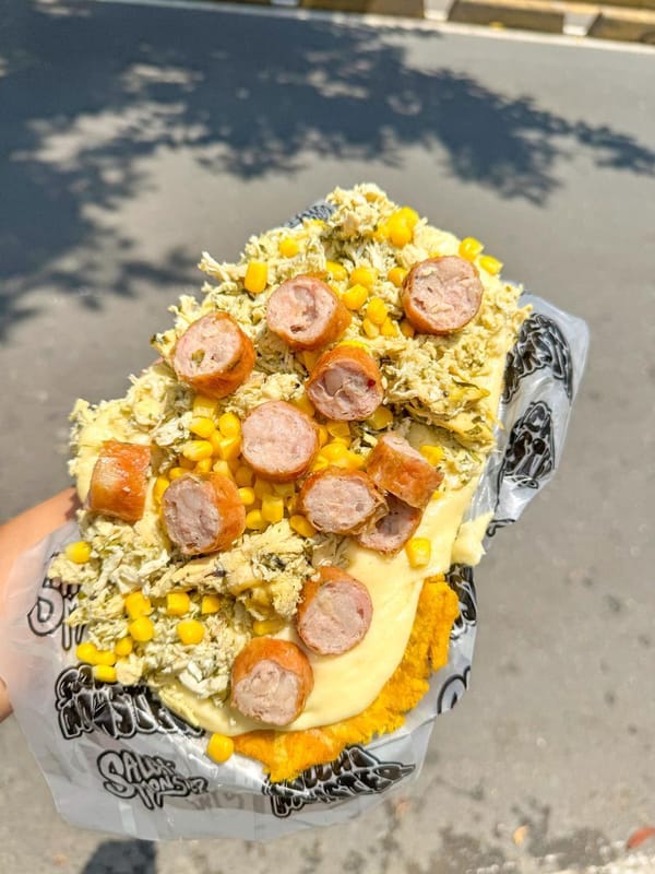 Patacón patacon pollo & chorizo personal | Salchimonster