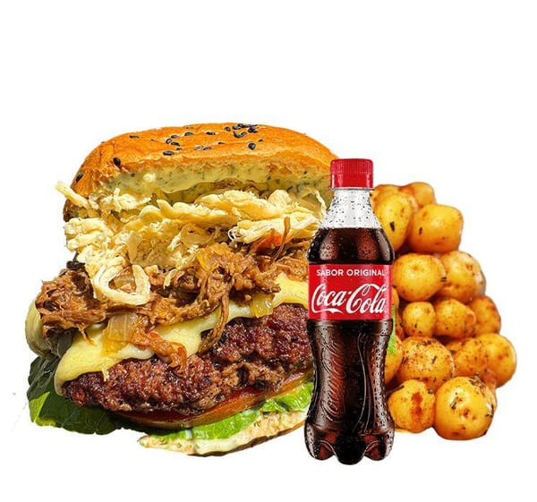 Combo hamburguesa Monster Realeza con papas y bebida | Salchimonster
